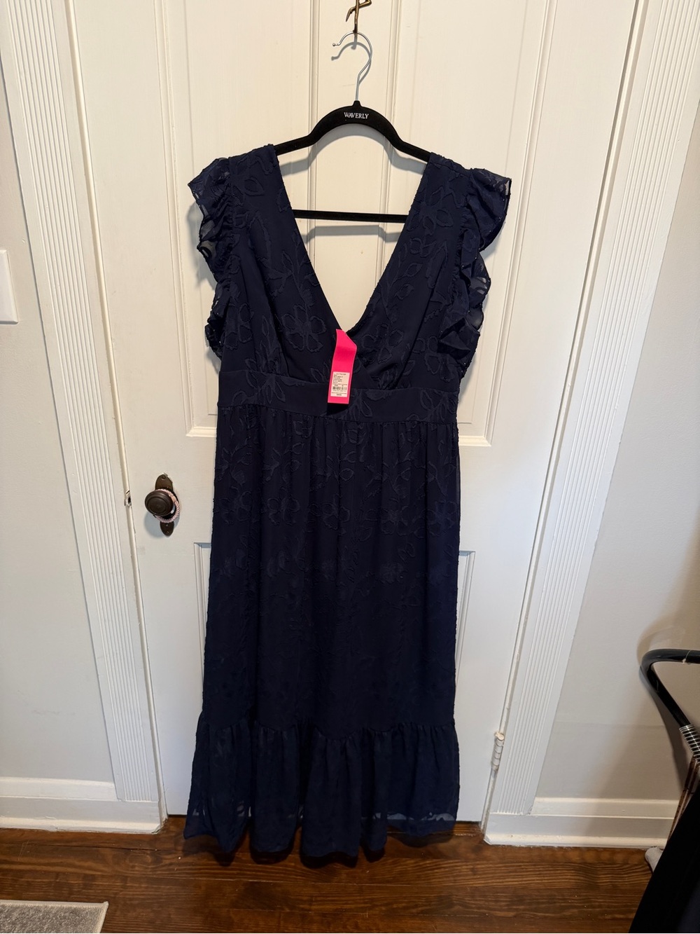 Lilly Pulitzer Navy Eyelet V-Neck Maxi Dress